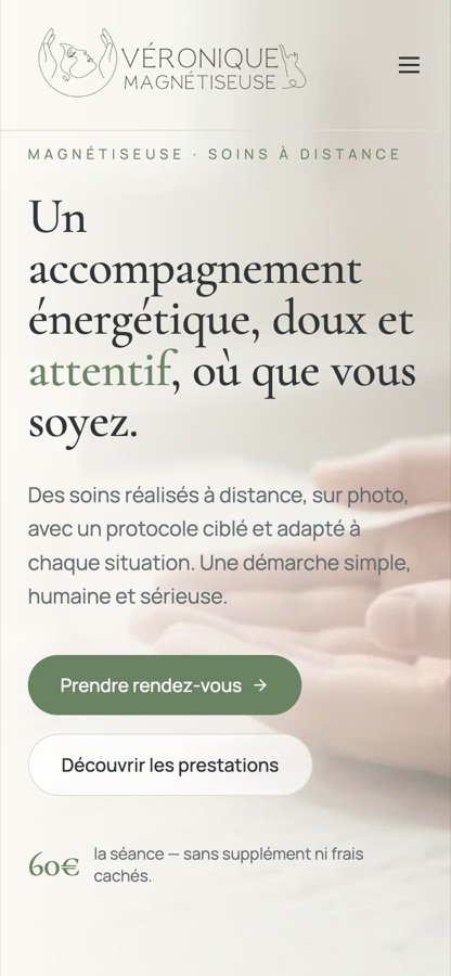 Le site sur téléphone