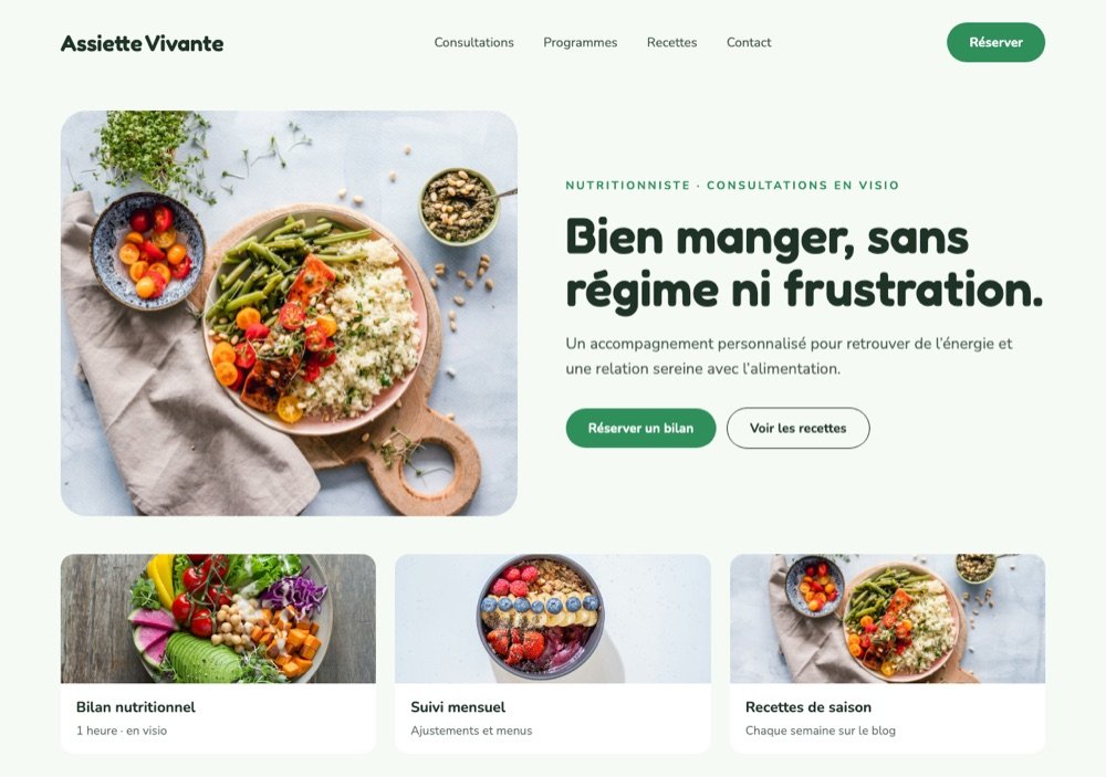 Projet concept : site pour nutritionniste