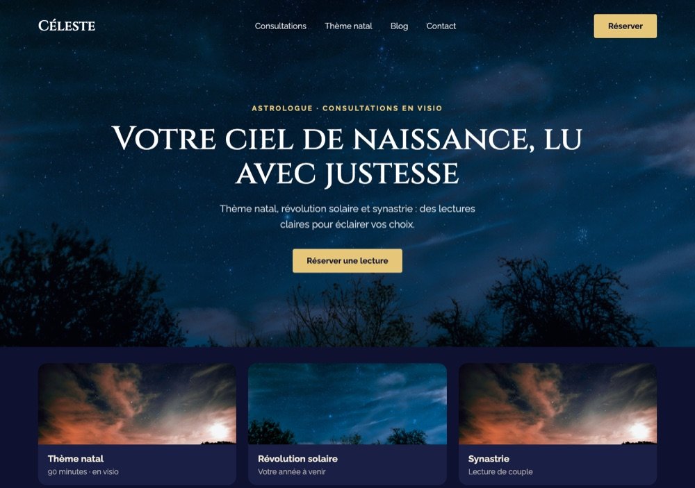 Projet concept : site pour astrologue