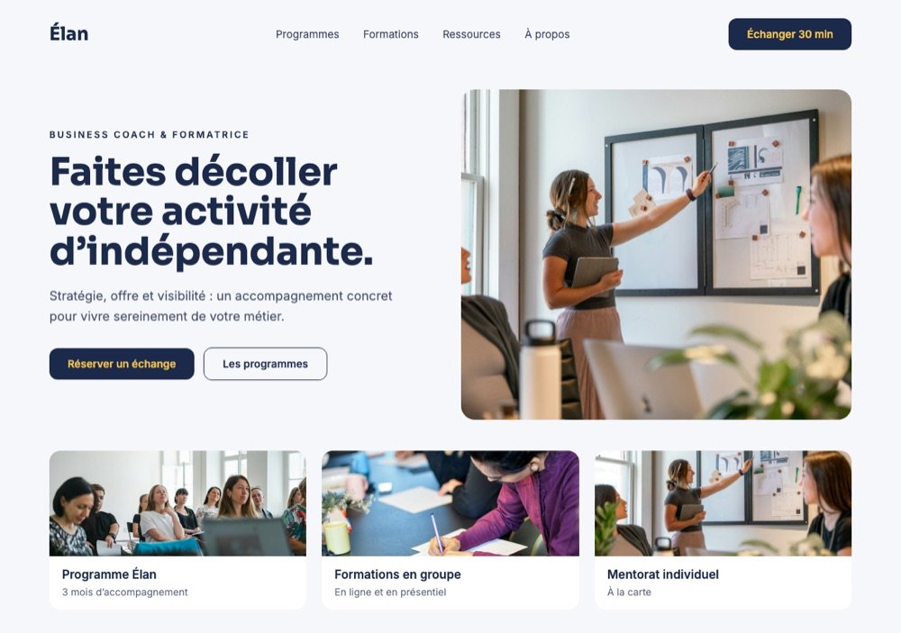 Projet concept : site pour business coach et formatrice