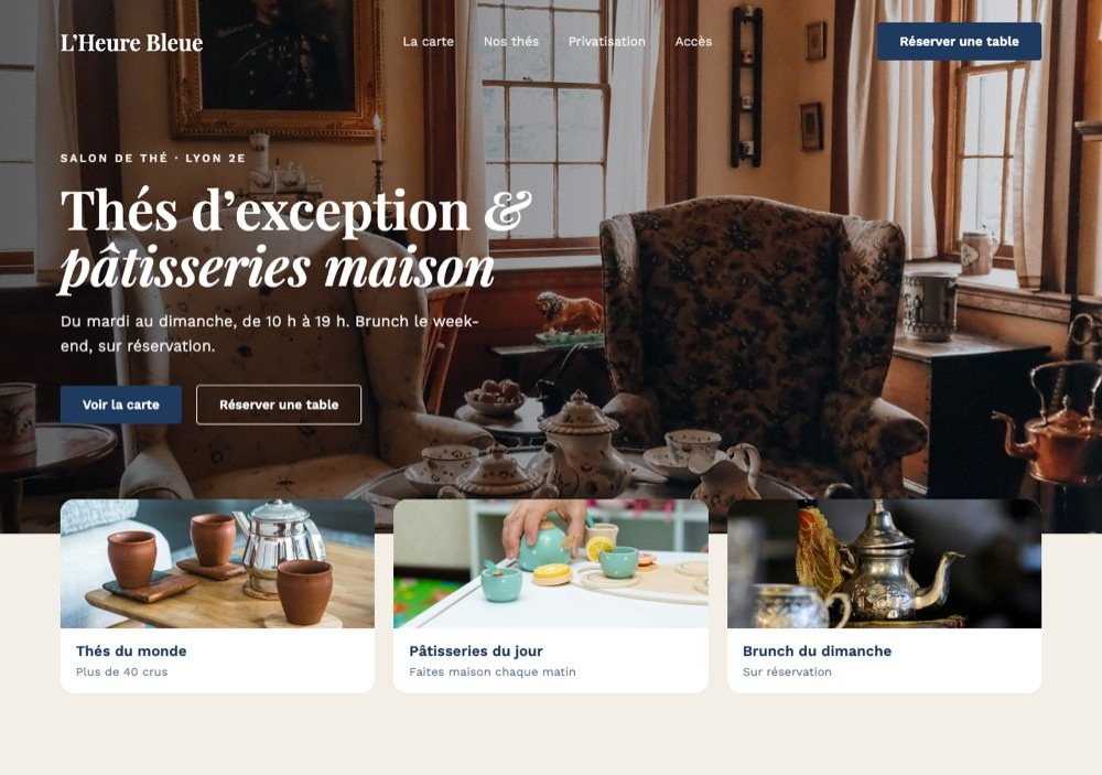 Projet concept : site pour salon de thé