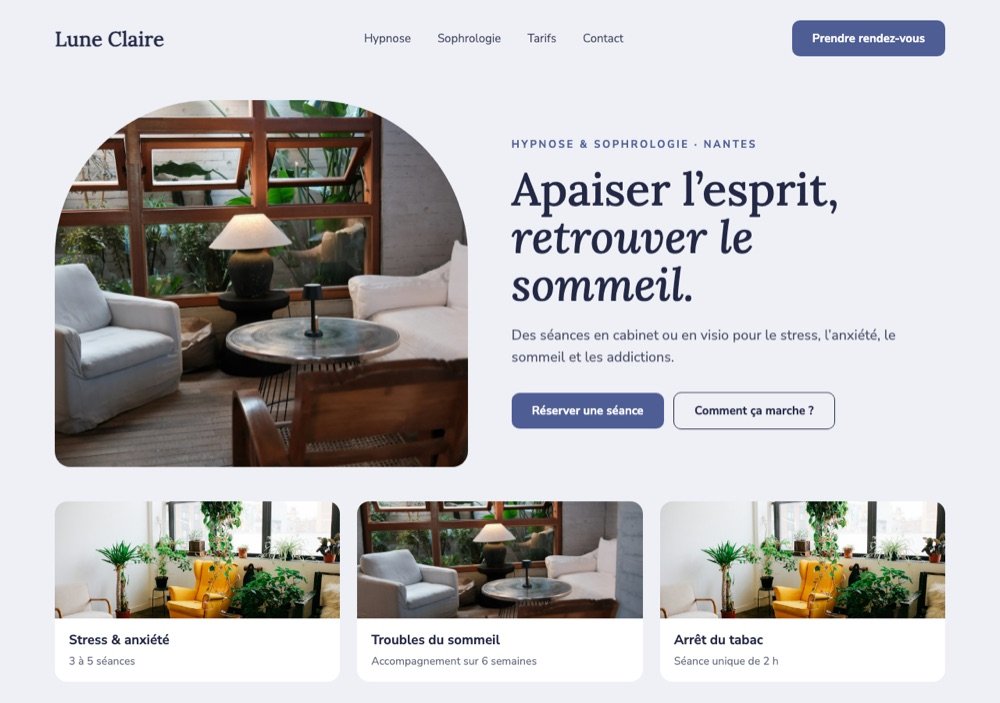Projet concept : site pour hypnose et sophrologie