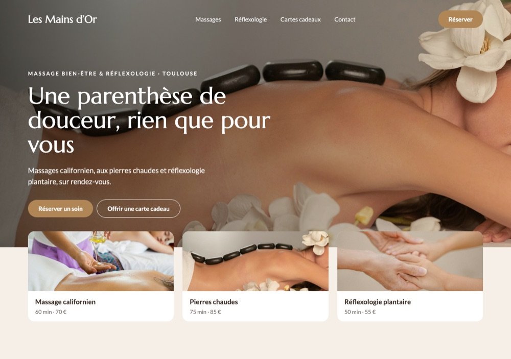 Projet concept : site pour massage et réflexologie