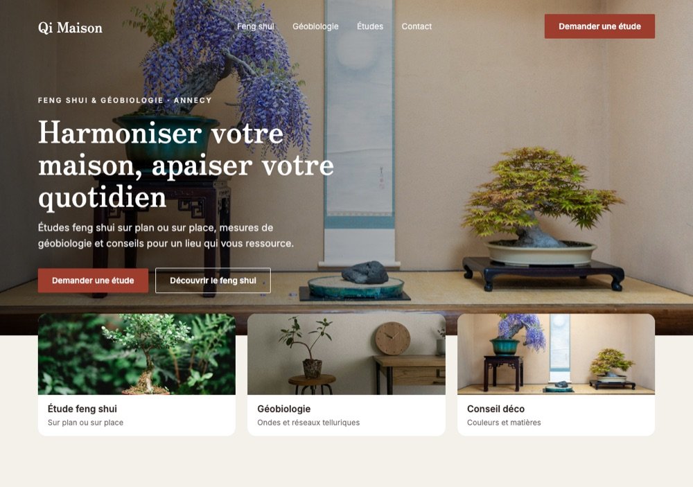 Projet concept : site pour feng shui et géobiologie