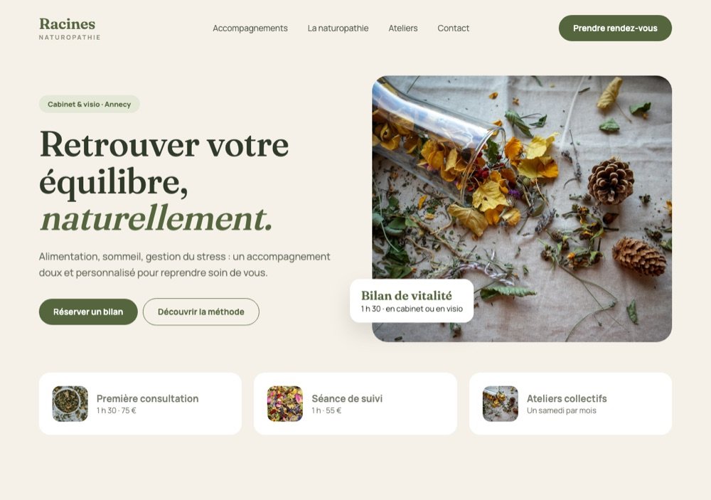 Projet concept : site pour naturopathe